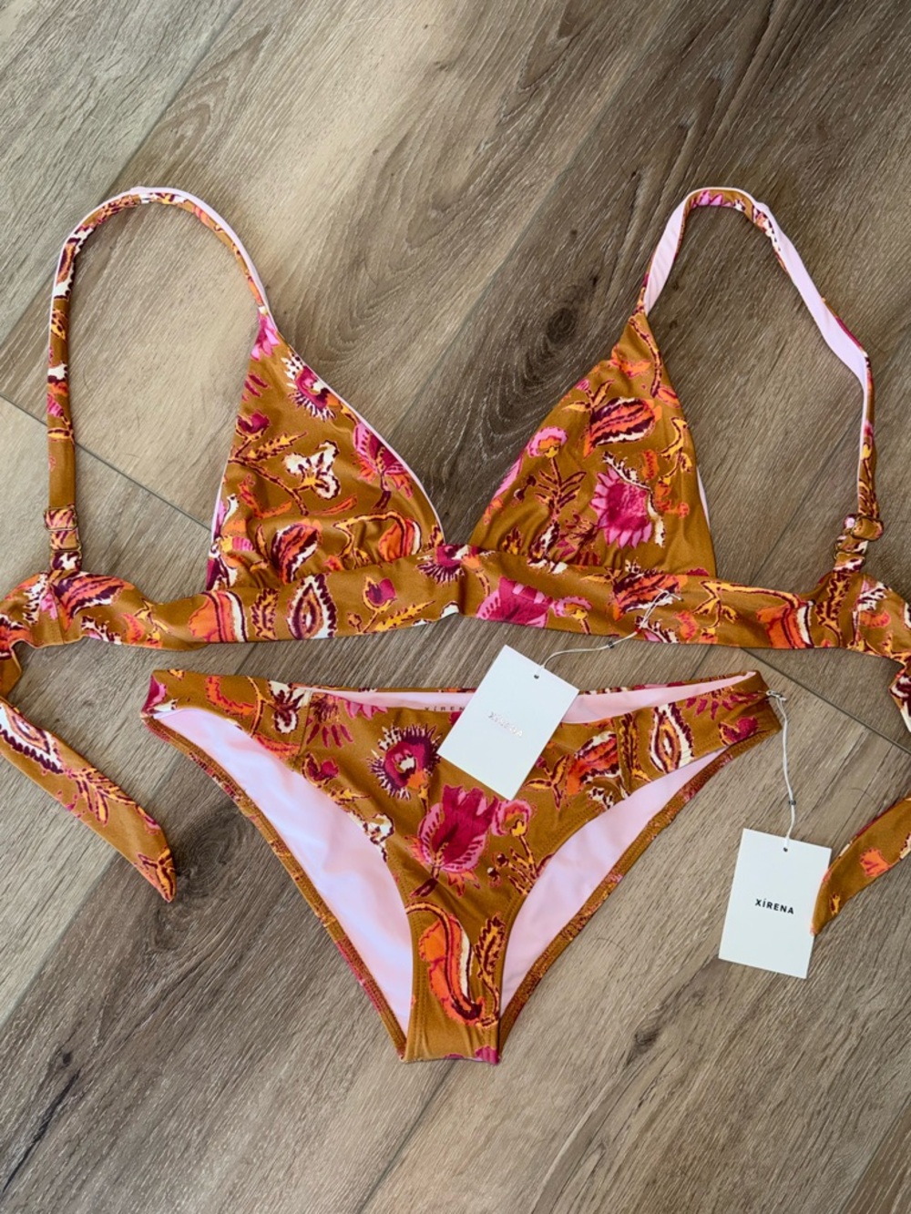 NWT Xirena Tropicana Spice 2 Piece Rae Indy Floral Bikini Set Small S $276